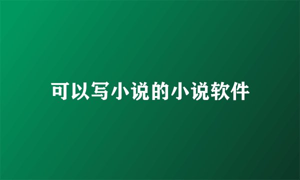 可以写小说的小说软件