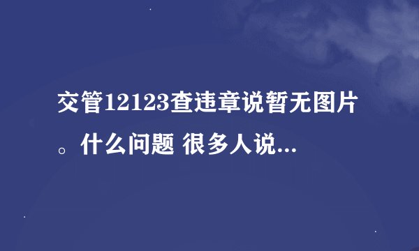 交管12123查违章说暂无图片。什么问题 很多人说都有图片的 为何我查就