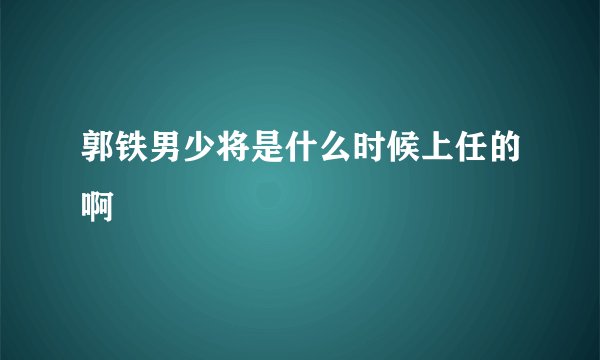 郭铁男少将是什么时候上任的啊