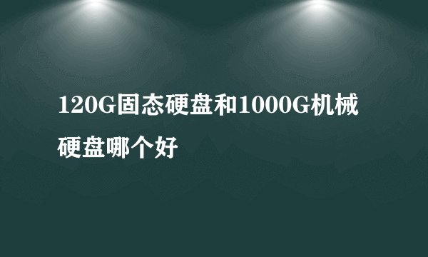 120G固态硬盘和1000G机械硬盘哪个好