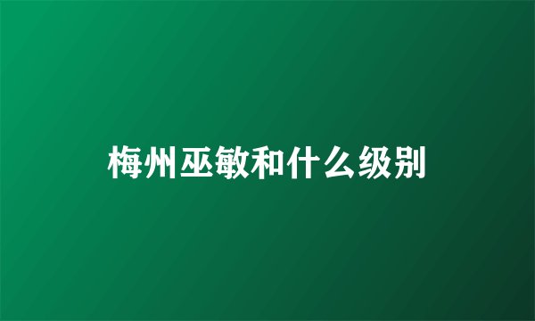 梅州巫敏和什么级别