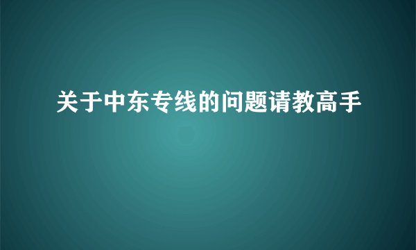 关于中东专线的问题请教高手