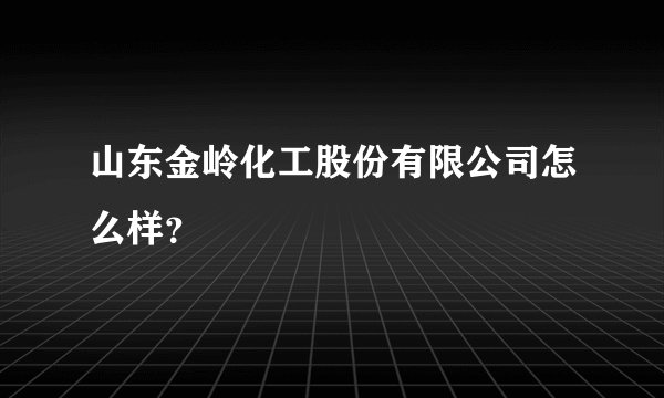 山东金岭化工股份有限公司怎么样？