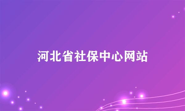 河北省社保中心网站