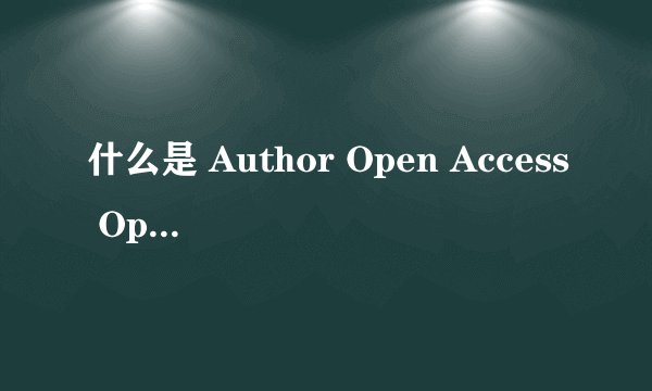 什么是 Author Open Access Option