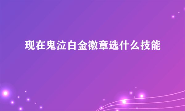 现在鬼泣白金徽章选什么技能