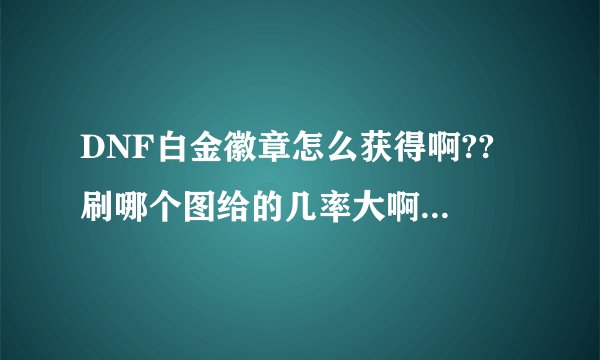 DNF白金徽章怎么获得啊?? 刷哪个图给的几率大啊? 我都80了才给了一个