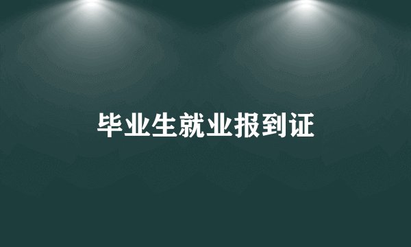 毕业生就业报到证