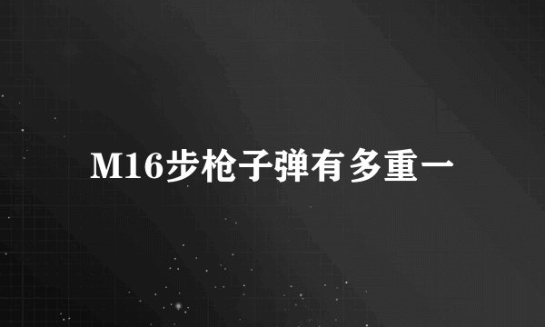 M16步枪子弹有多重一