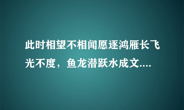 此时相望不相闻愿逐鸿雁长飞光不度，鱼龙潜跃水成文.什么意思月华流照君