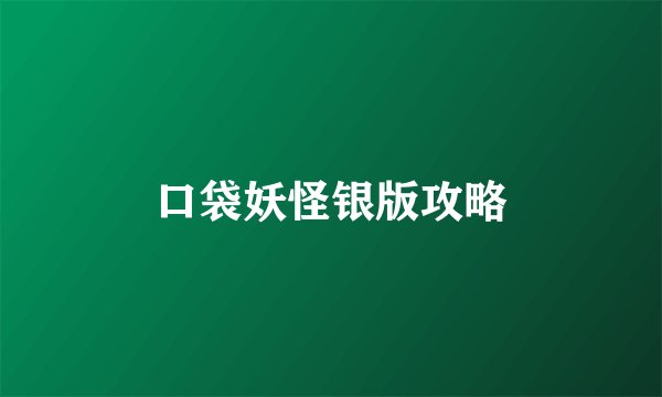 口袋妖怪银版攻略