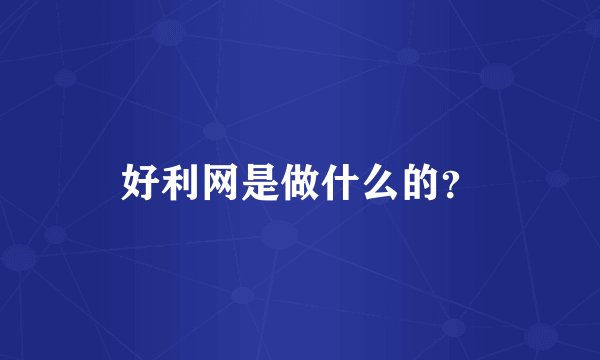 好利网是做什么的？