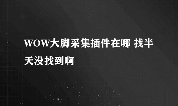 WOW大脚采集插件在哪 找半天没找到啊