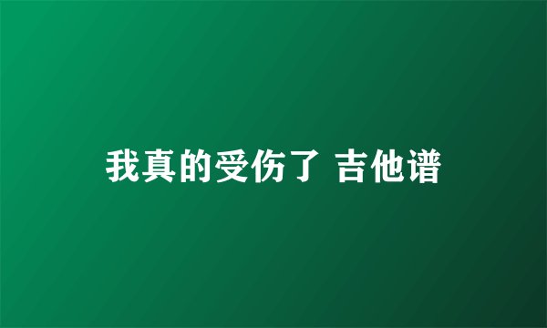 我真的受伤了 吉他谱