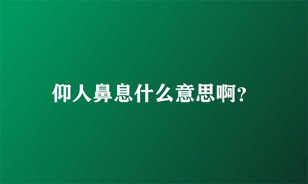 仰人鼻息什么意思啊？