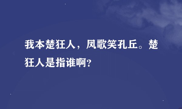 我本楚狂人，凤歌笑孔丘。楚狂人是指谁啊？