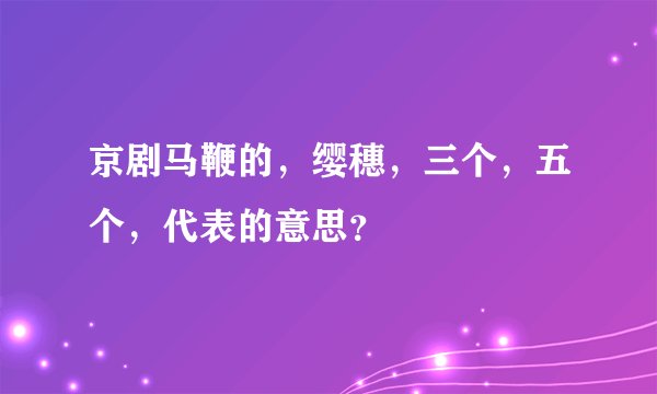 京剧马鞭的，缨穗，三个，五个，代表的意思？
