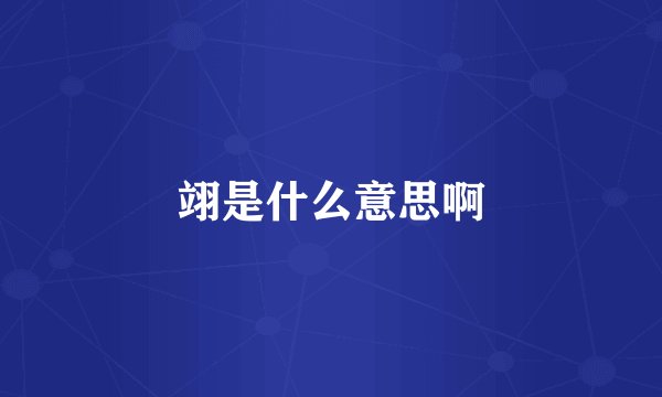 翊是什么意思啊