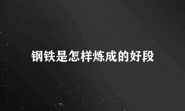 钢铁是怎样炼成的好段
