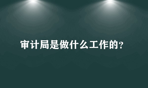 审计局是做什么工作的？