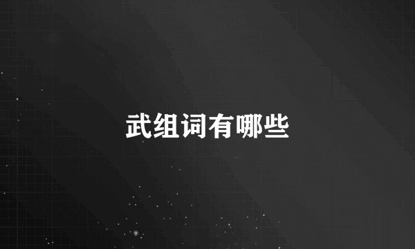武组词有哪些