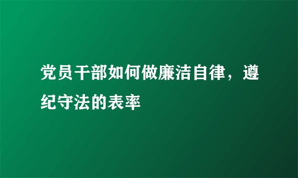 党员干部如何做廉洁自律，遵纪守法的表率