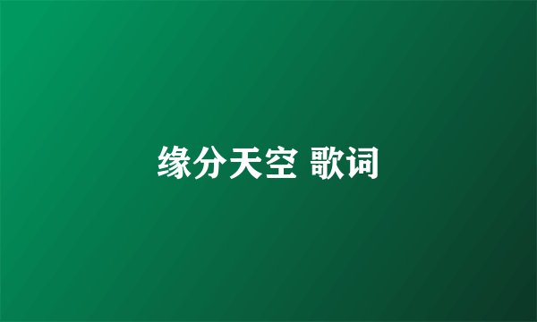 缘分天空 歌词