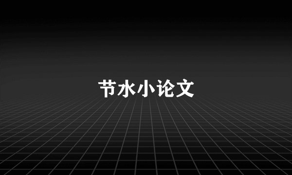 节水小论文