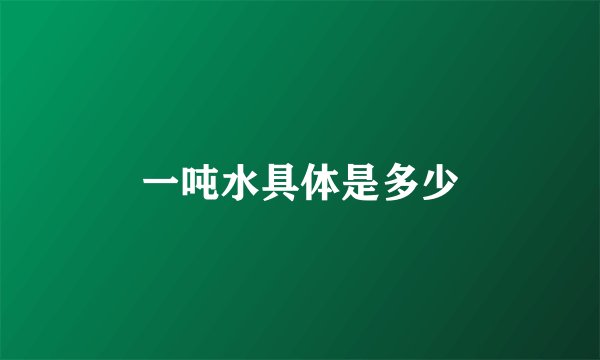 一吨水具体是多少