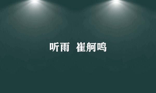 听雨  崔舸鸣