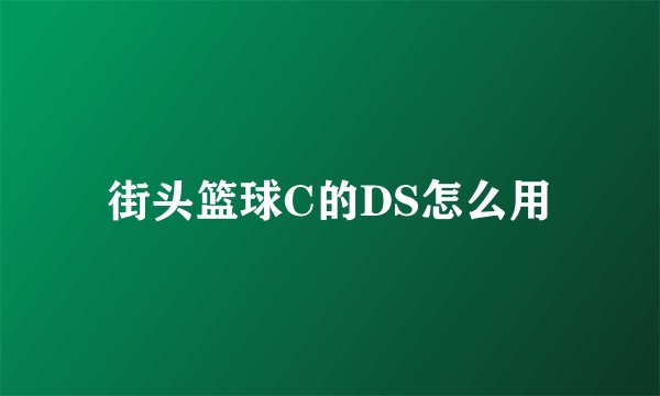 街头篮球C的DS怎么用