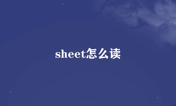 sheet怎么读