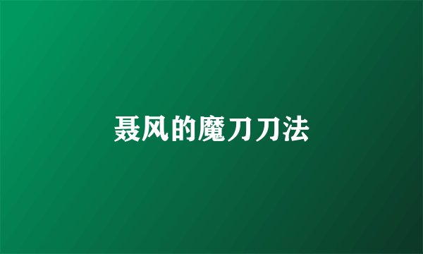 聂风的魔刀刀法