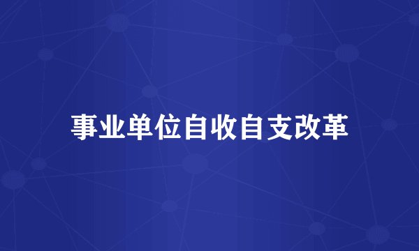 事业单位自收自支改革