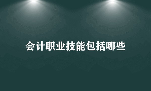 会计职业技能包括哪些