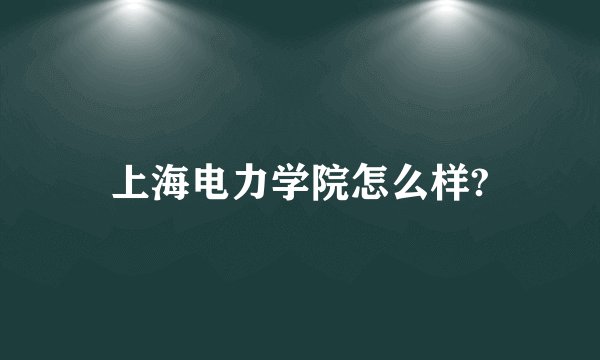 上海电力学院怎么样?