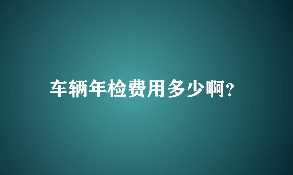 车辆年检费用多少啊？