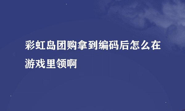 彩虹岛团购拿到编码后怎么在游戏里领啊