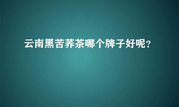 云南黑苦荞茶哪个牌子好呢？