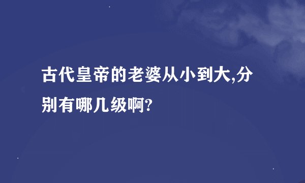 古代皇帝的老婆从小到大,分别有哪几级啊?