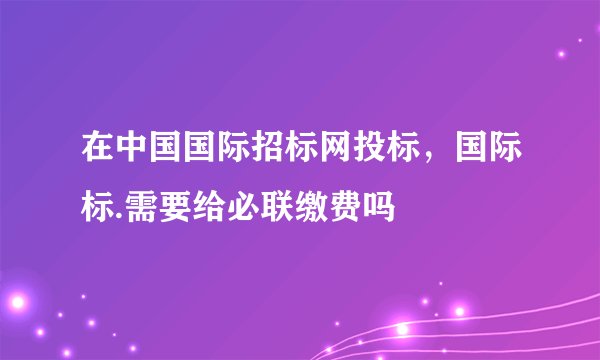 在中国国际招标网投标，国际标.需要给必联缴费吗