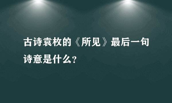 古诗袁枚的《所见》最后一句诗意是什么？