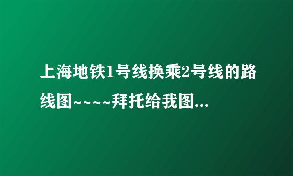 上海地铁1号线换乘2号线的路线图~~~~拜托给我图看看吧T T