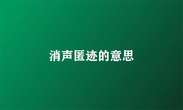 消声匿迹的意思