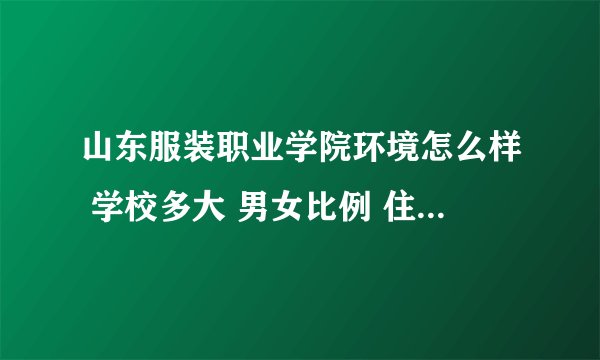 山东服装职业学院环境怎么样 学校多大 男女比例 住宿环境如何