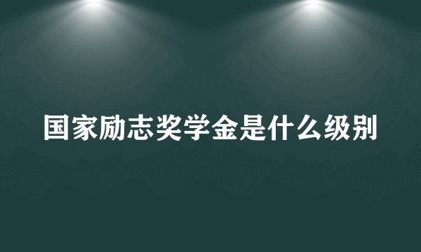 国家励志奖学金是什么级别