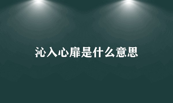 沁入心扉是什么意思