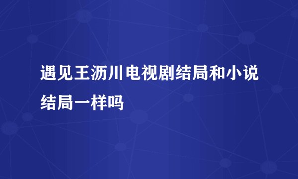 遇见王沥川电视剧结局和小说结局一样吗