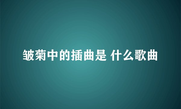 皱菊中的插曲是 什么歌曲