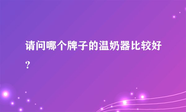 请问哪个牌子的温奶器比较好？